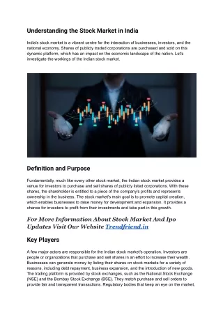 What defines the stock market in India?