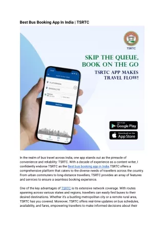 best bus booking app in india tsrtc