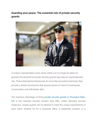 guarding your peace the essential role of private