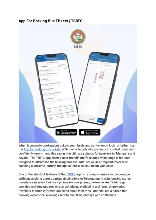 app for booking bus tickets tsrtc