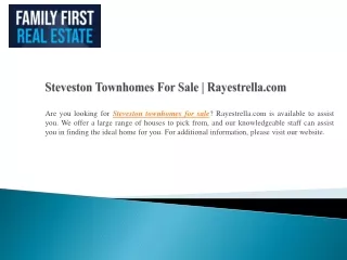 Steveston Townhomes For Sale Rayestrella.com