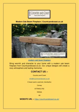 Modern Oak Beam Fireplace | Countryandcoast.co.uk