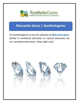 Marcasite Gems Syntheticgems