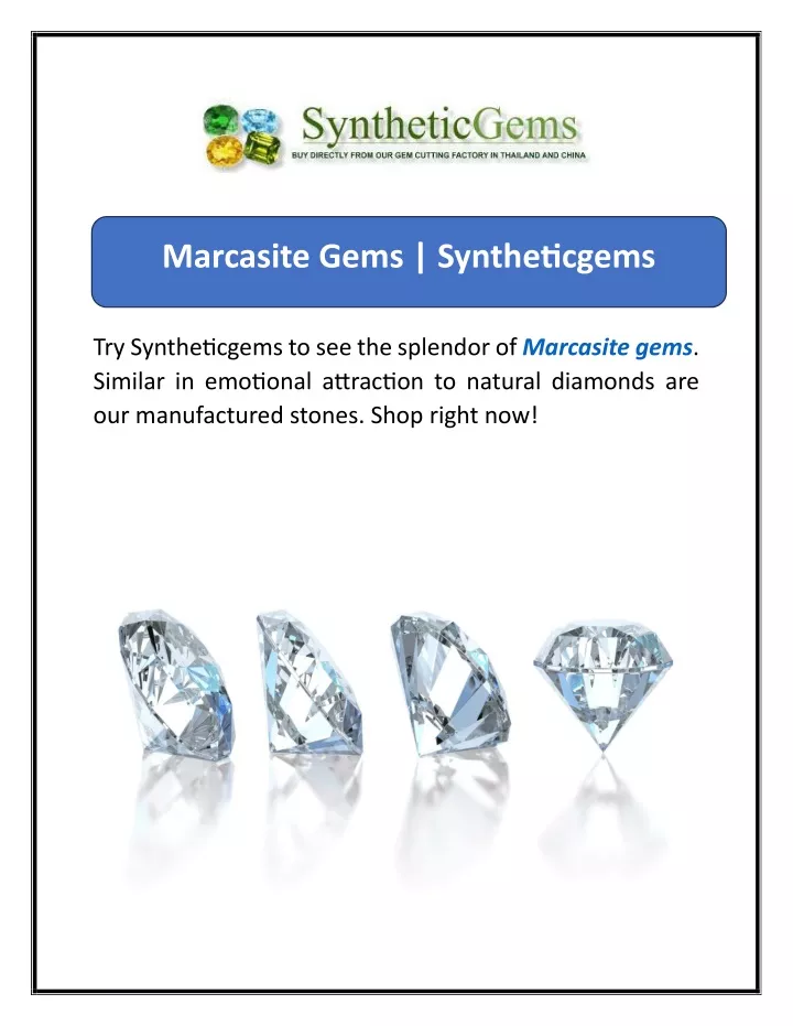 marcasite gems syntheticgems