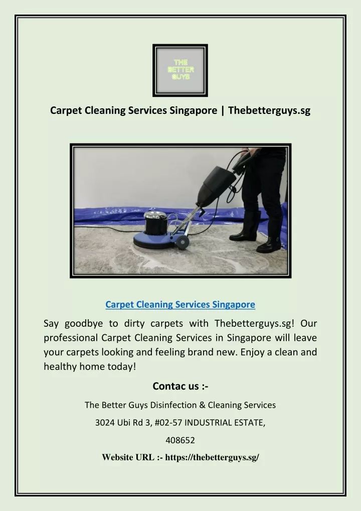 carpet cleaning services singapore thebetterguys