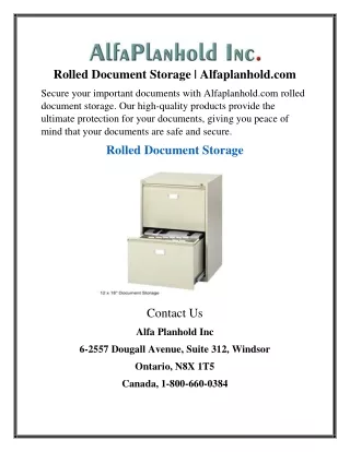 Rolled Document Storage | Alfaplanhold.com