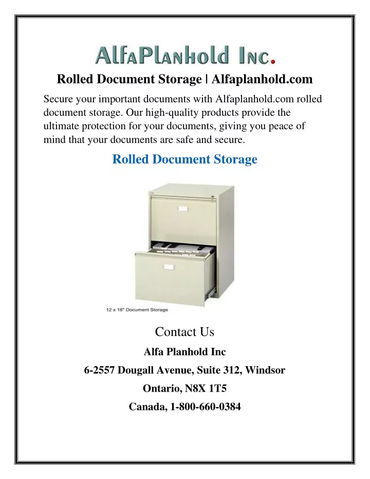 rolled document storage alfaplanhold com