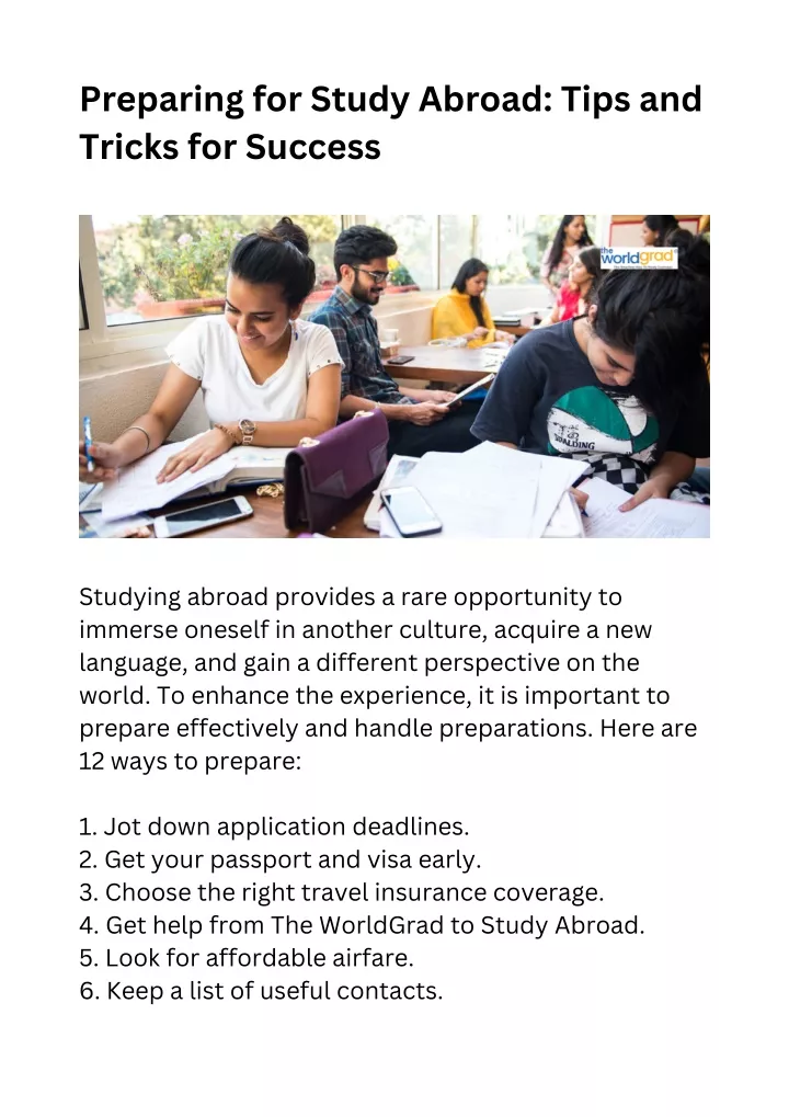 preparing for study abroad tips and tricks