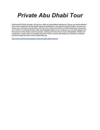 Private Abu Dhabi Tour