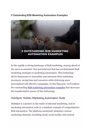 5 Outstanding B2B Marketing Automation Examples