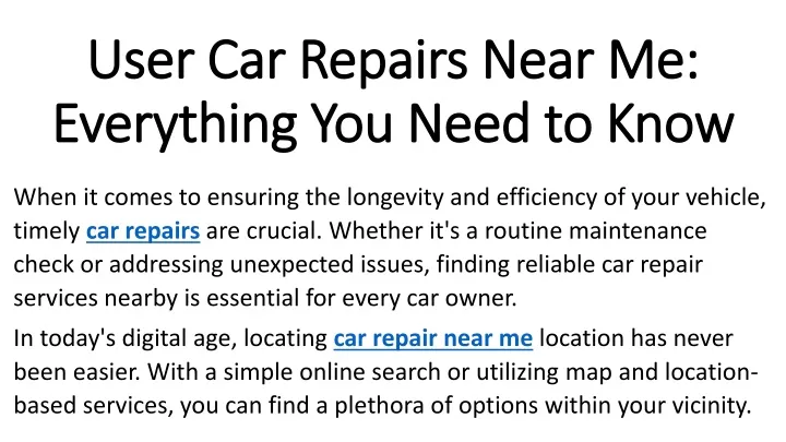 user car repairs near me everything you need to know