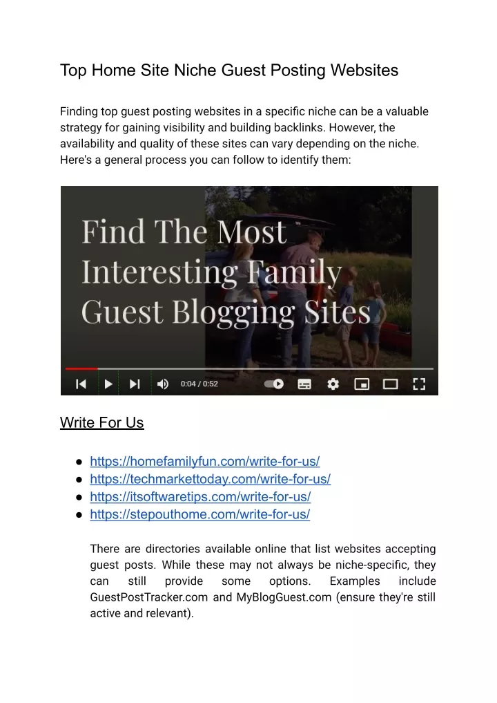 top home site niche guest posting websites