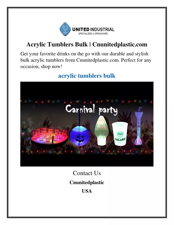 acrylic tumblers bulk cnunitedplastic com