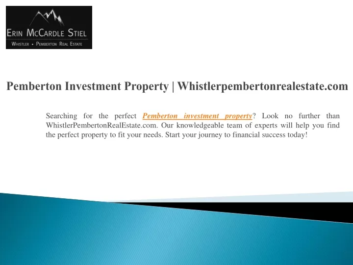 pemberton investment property whistlerpembertonrealestate com