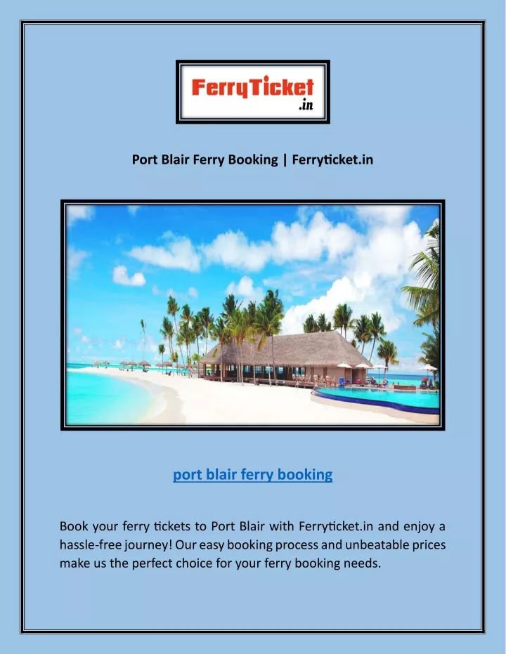 port blair ferry booking ferryticket in
