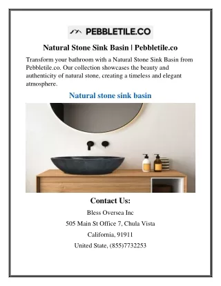 Natural Stone Sink Basin  Pebbletile.co