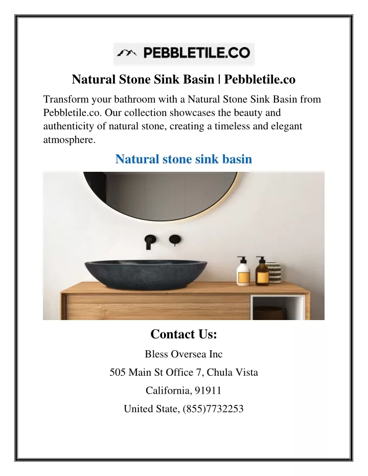 natural stone sink basin pebbletile co