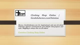 Christian Clothing Shop Online | Getdobebetter.com