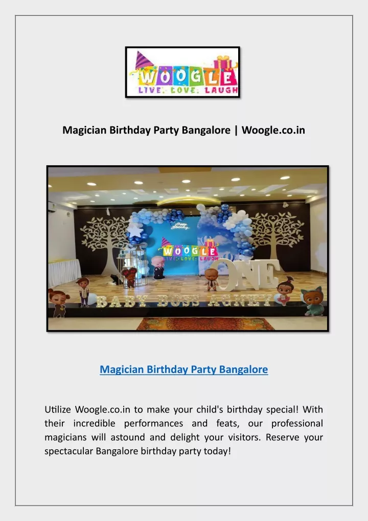 magician birthday party bangalore woogle co in