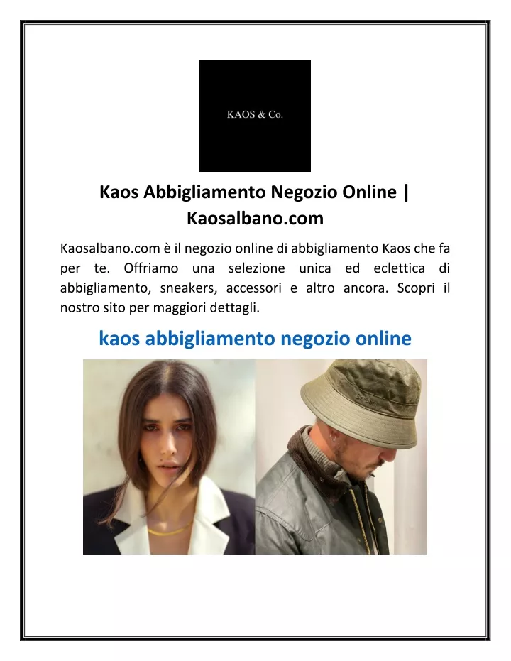 kaos abbigliamento negozio online kaosalbano com