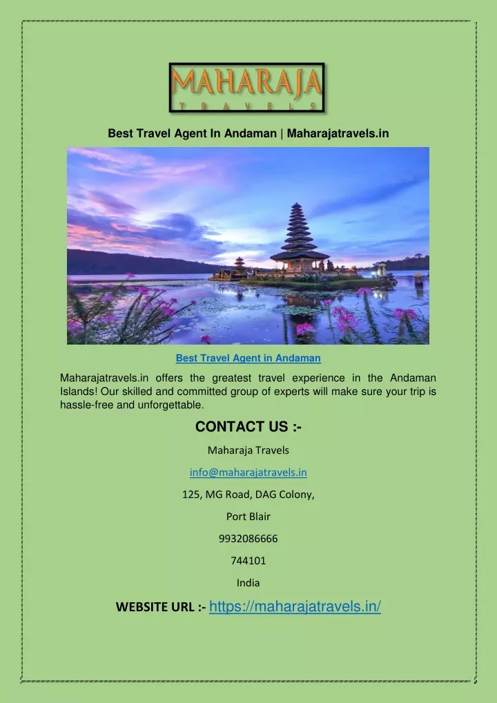 best travel agent in andaman maharajatravels in
