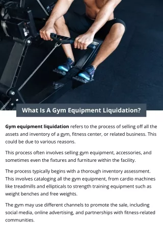 What Is A Gym Equipment Liquidation?
