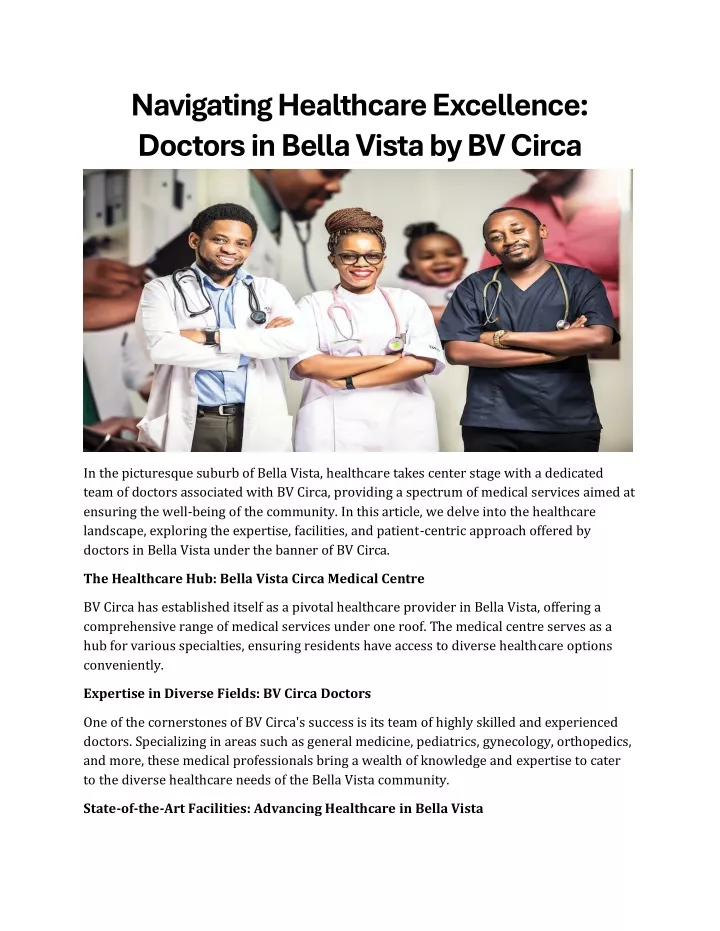 navigating healthcare excellence doctors in bella