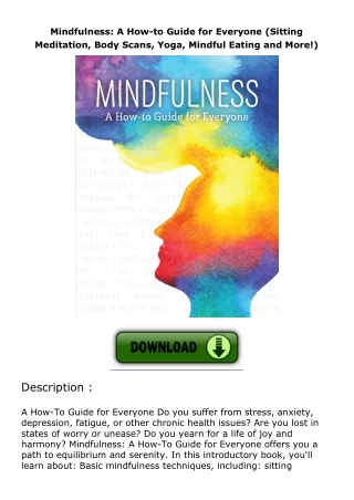 ⚡️PDF/READ❤️ Mindfulness: A How-to Guide for Everyone (Sitting Meditation, Body Scans,