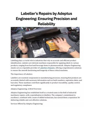 labeller s repairs by adeptus engineering
