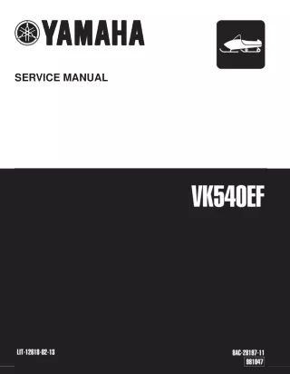 2001 Yamaha VK540EF VK540III Snowmobile Service Repair Manual