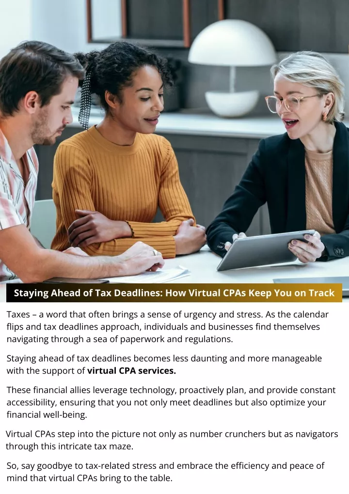 staying ahead of tax deadlines how virtual cpas