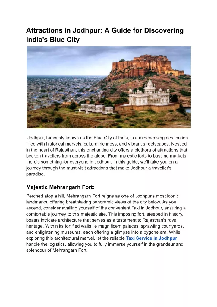 attractions in jodhpur a guide for discovering