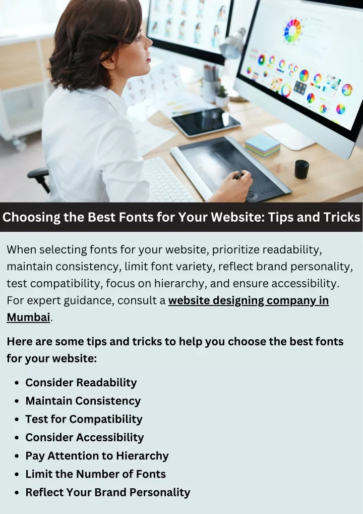 choosing the best fonts for your website tips