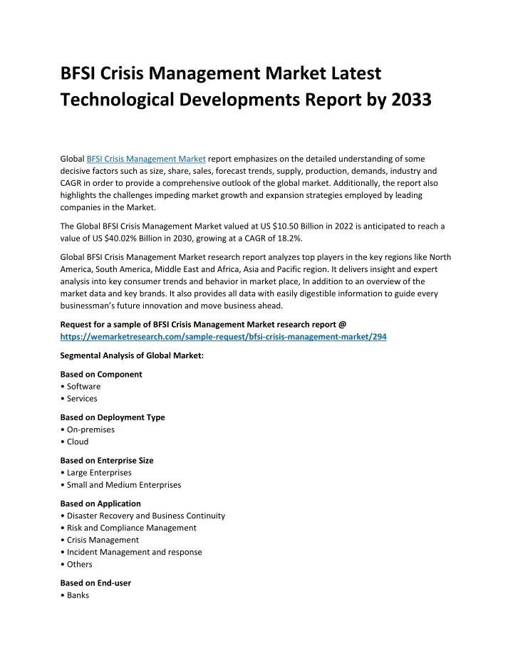 bfsi crisis management market latest