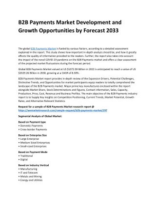 b2b payments market development and growth