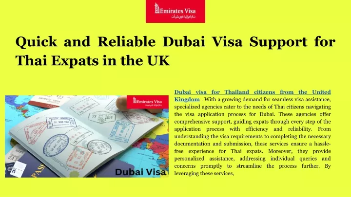 quick and reliable dubai visa support for thai expats in the uk