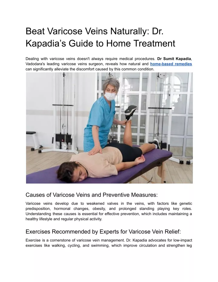 beat varicose veins naturally dr kapadia s guide