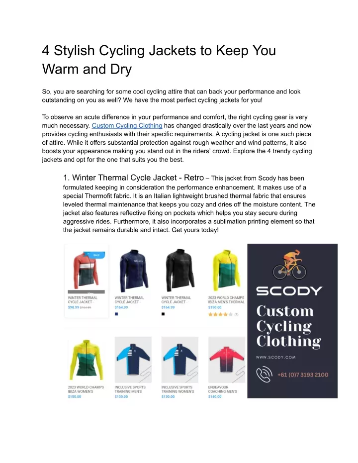 4 stylish cycling jackets to keep you warm and dry