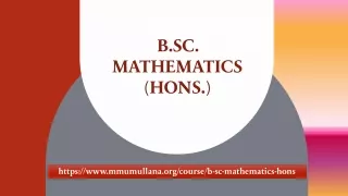 B.SC. MATHEMATICS (HONS.) MATHEMATICS