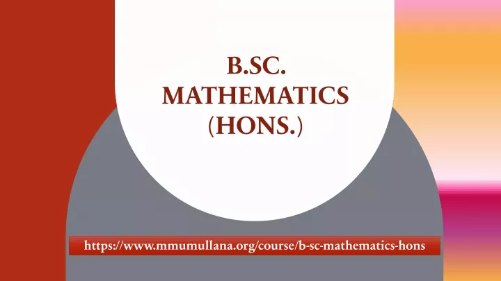 b sc mathematics hons