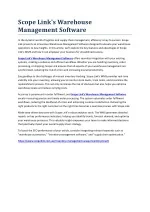 Warehouse Management Software Scope Link - slide 1