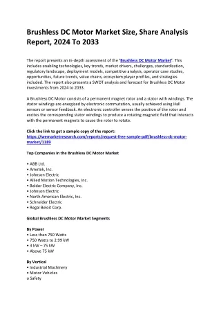 brushless dc motor market size share analysis