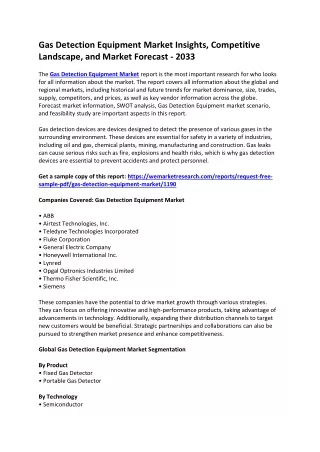 gas detection equipment market insights