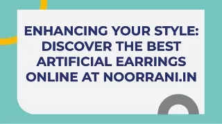 Chic Simplicity: Noorrani's Artificial Earrings Collection Online