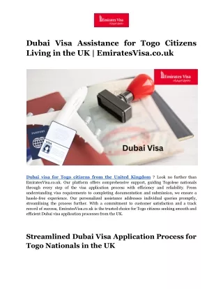 Dubai Visa Assistance for Togo Citizens Living in the UK _ EmiratesVisa