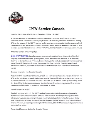 IPTV Service Canada