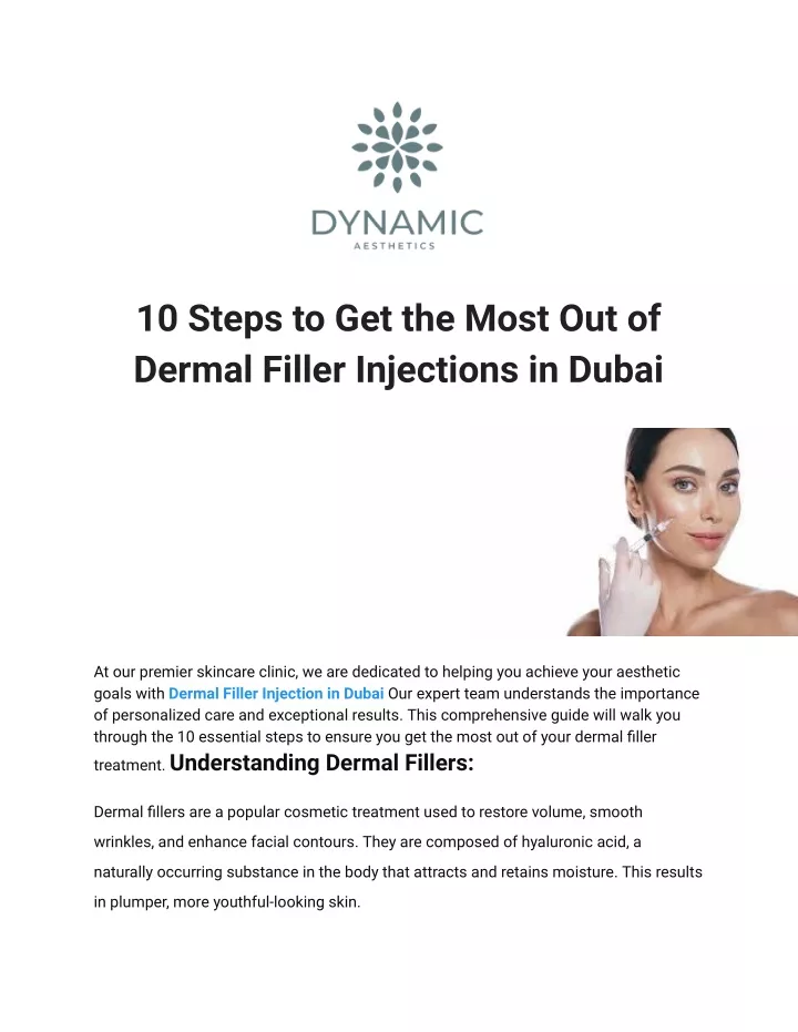 10 steps to get the most out of dermal filler