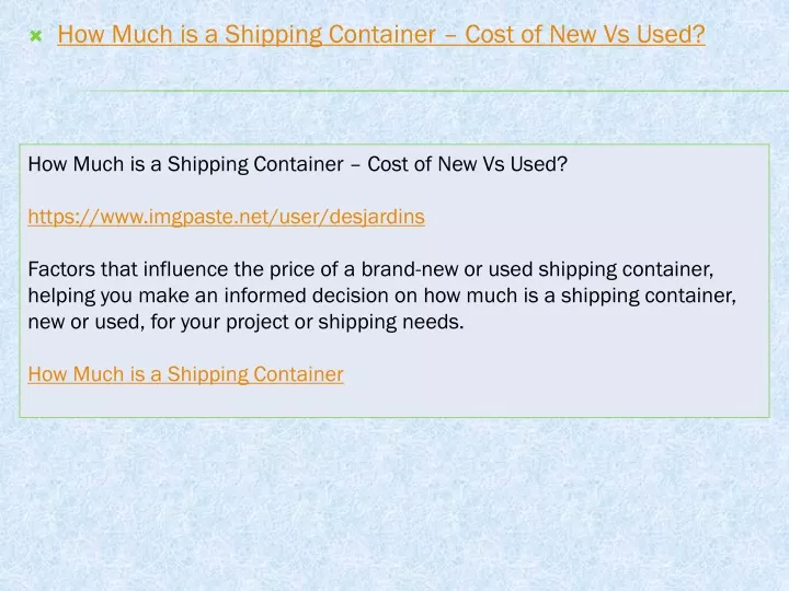 how much is a shipping container cost of new vs used