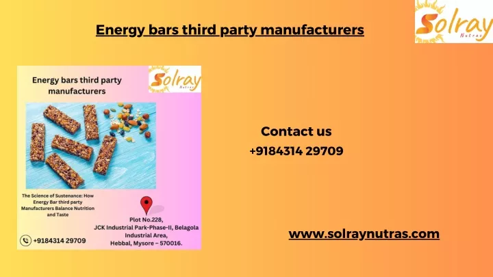 energy bars third party manufacturers