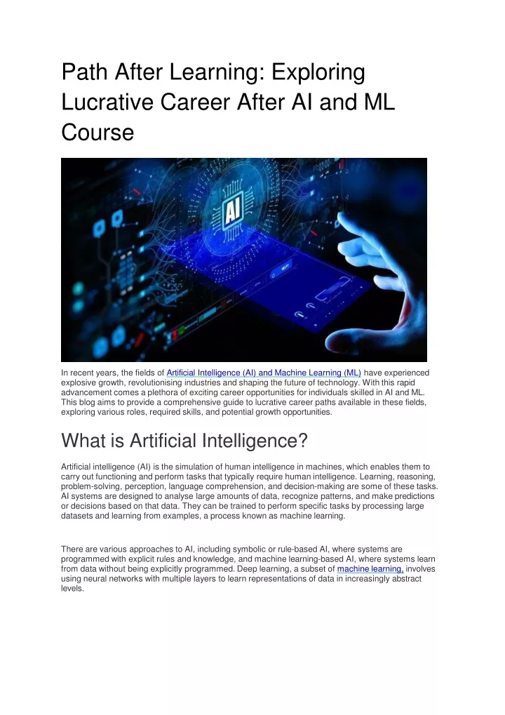 path after learning exploring lucrative career after ai and ml course